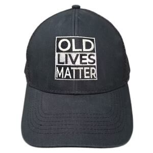 Hit Baseball Cap Hat Black White Old Lives Matter Embroidered Mesh Strapback OS